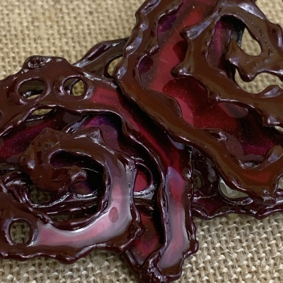 Vintage Handmade Metal Modernist Brutalist Unique Brooch Pin - Picture 8 of 9